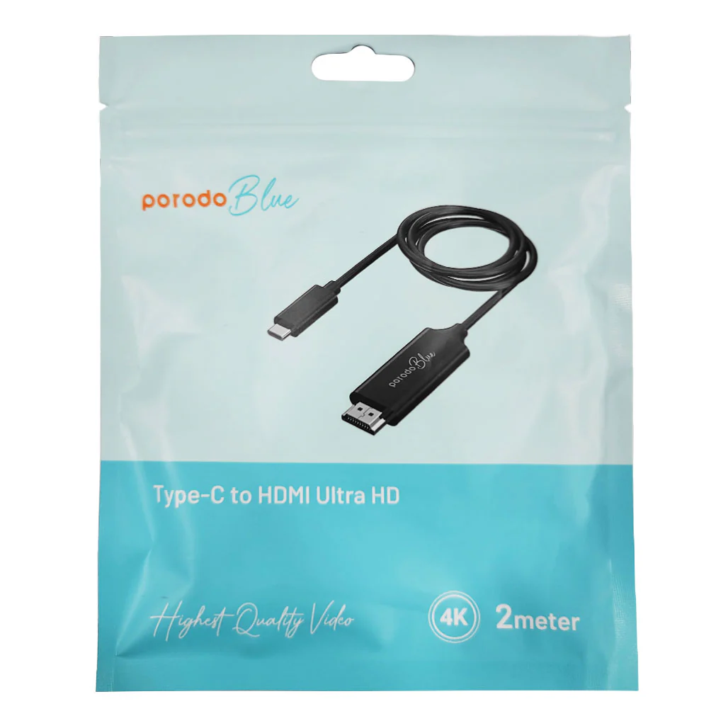 Porodo Blue 4K Hdmi Cable Ultra High Speed 2M