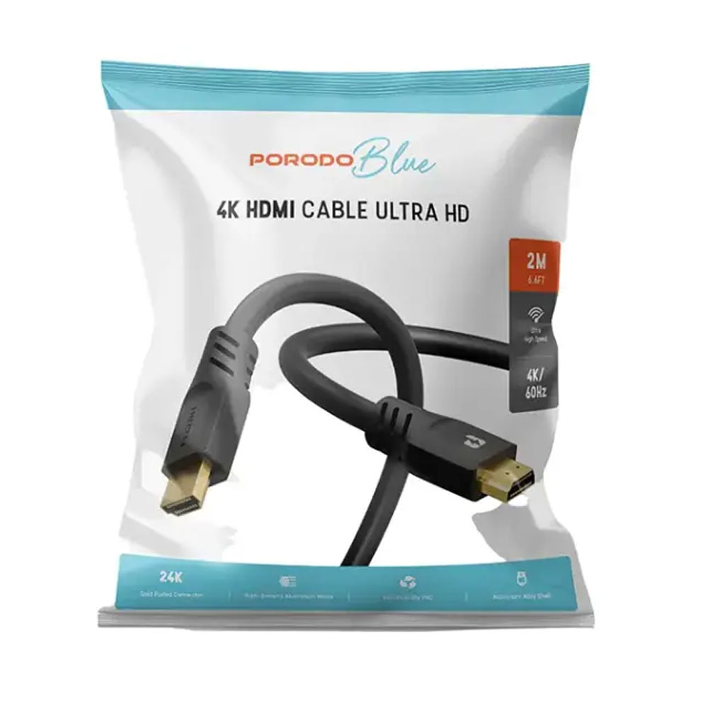Porodo Blue 4K Hdmi Cable Ultra High Speed 3M