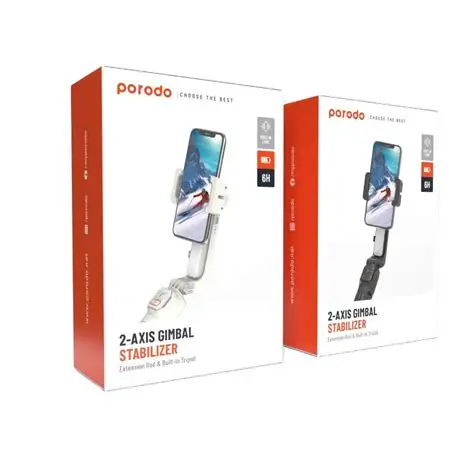 Porodo 2-Axis Gimbal Stabilizer Extension Rod & Tripod 11H