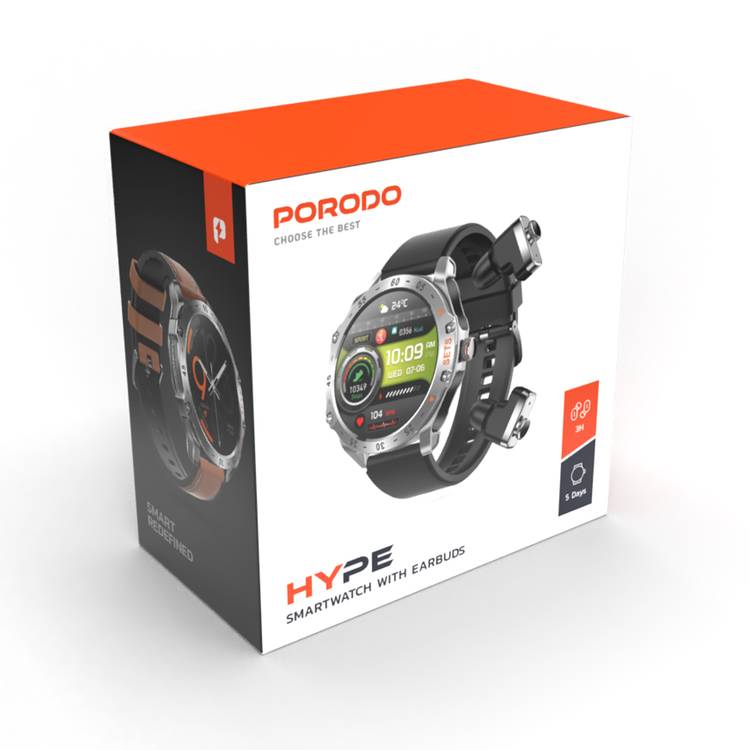 Porodo Smart Watch HYPE With EarBuds