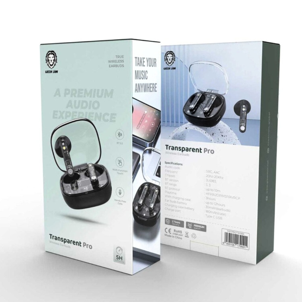 Green Lion Transparent PRO Wireless Earbuds