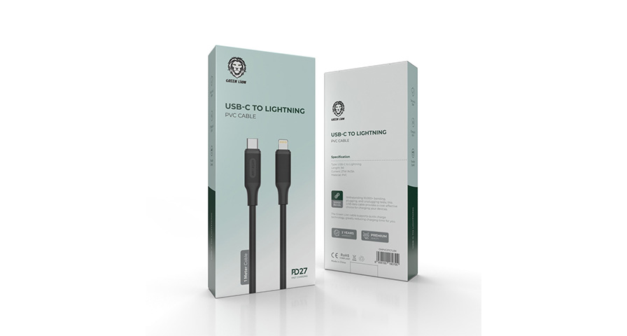 Green Lion USB-C to Lightning PVC Cable 1M