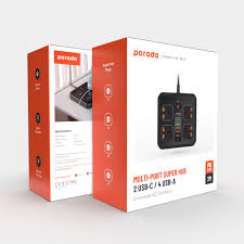 Porodo Multi-Port Super Hub 2 Usb-c / 4 Usb-A 20W 3M 