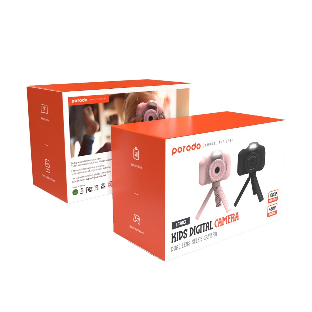 Porodo LFS013 Kids Digital Camera Dual lens Selfie Camera