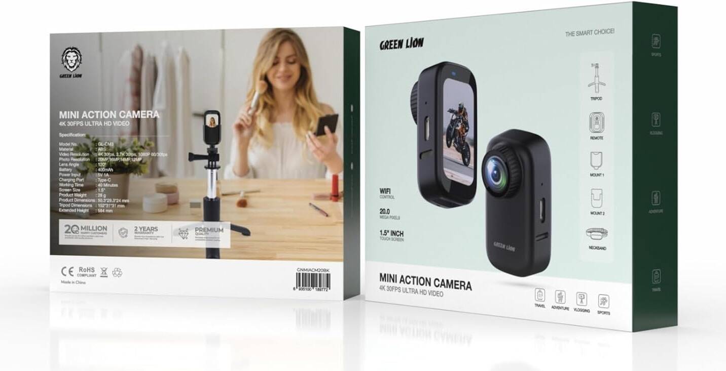 Green Lion Mini Action Camera 4k 30FPS Ultra HD