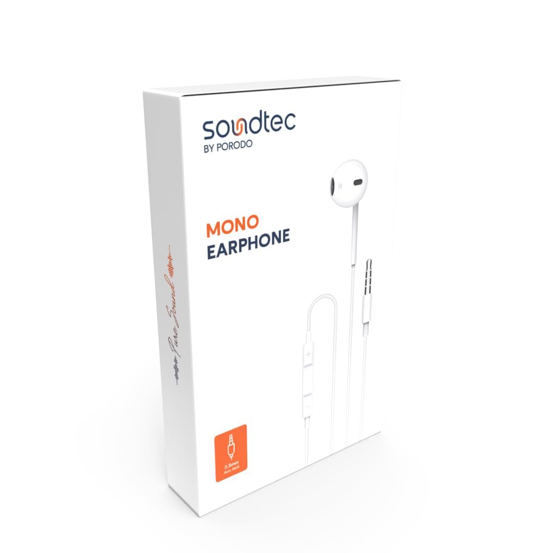 Porodo soundtec MONO earphone 3.5mm Aux Jack Unique