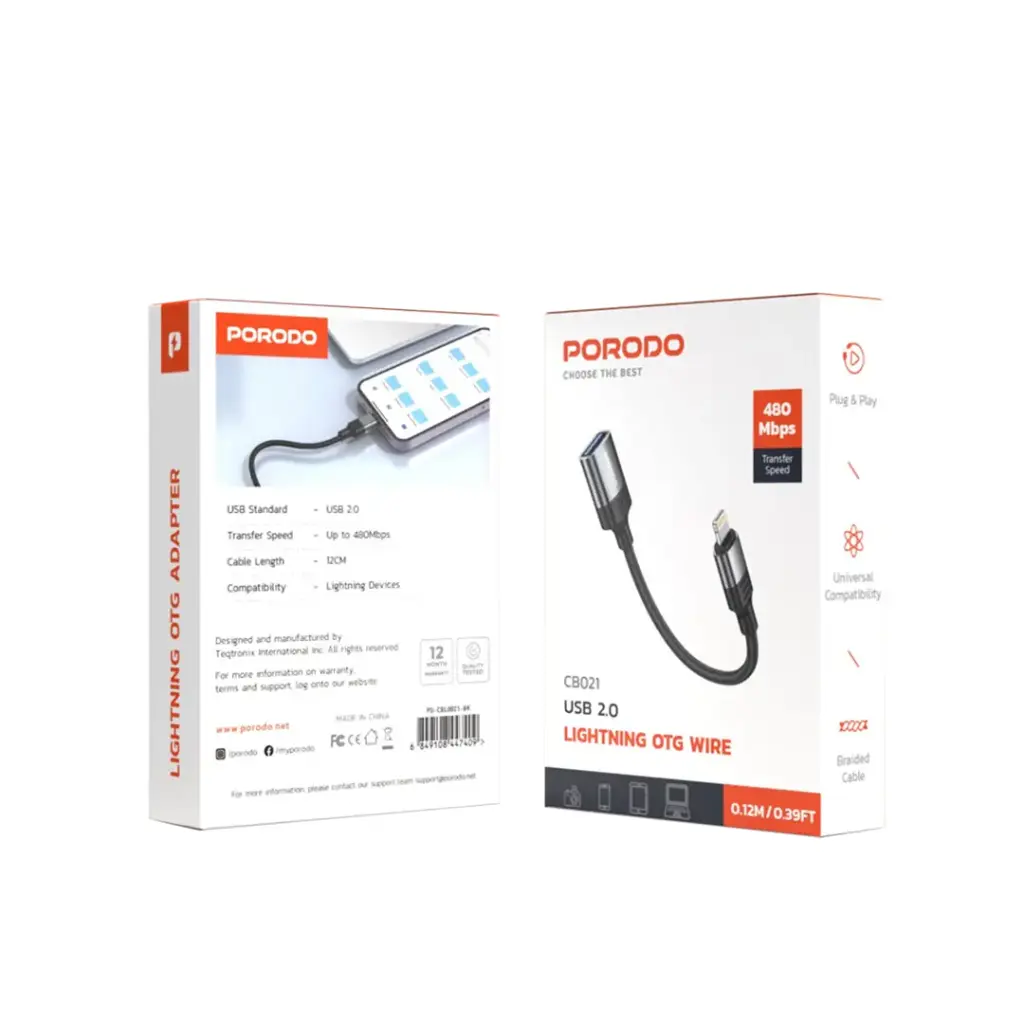 Porodo CB021 Usb 3.0 Lightning Otg Wire