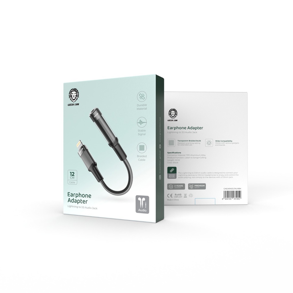 Green Lion Earphone Adapter Lightning TO 3.5 Audio Jack