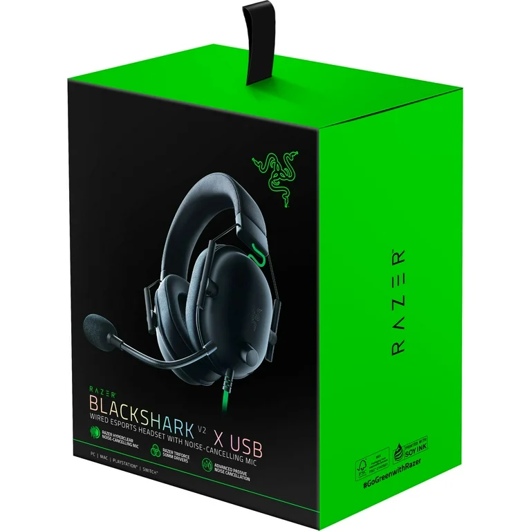 Razer Blackshark V2 X Usb Wired Esports Headset With Noise-Cancelling Mic