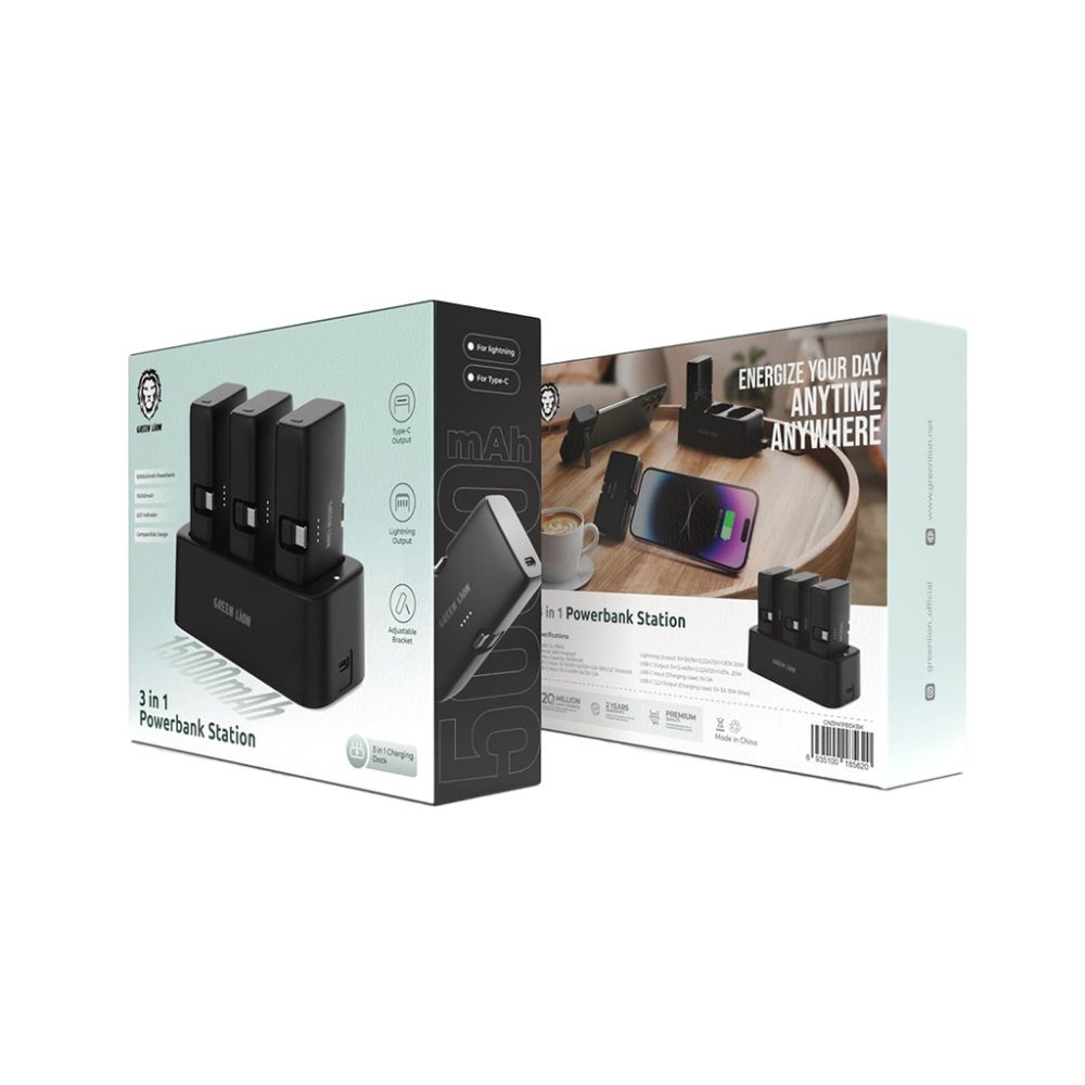 Green Lion 3 In 1 PowerBank Station